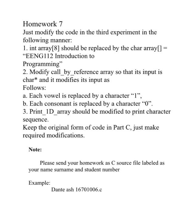  Homework 7 Just modify the code in the third experiment in