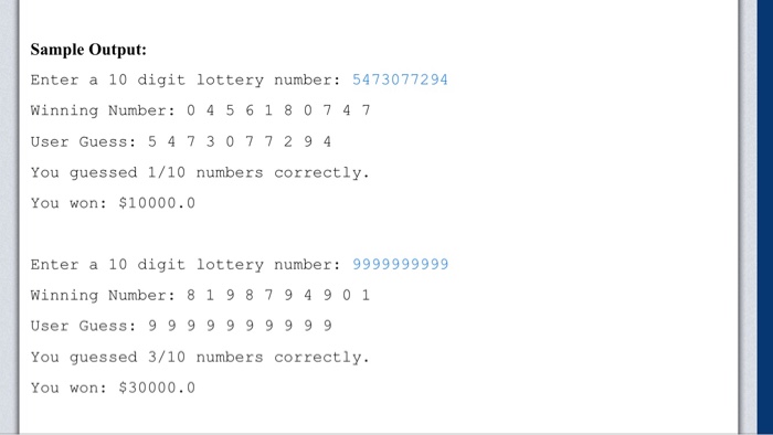 AND the numbers MUST be stored in an array and use the