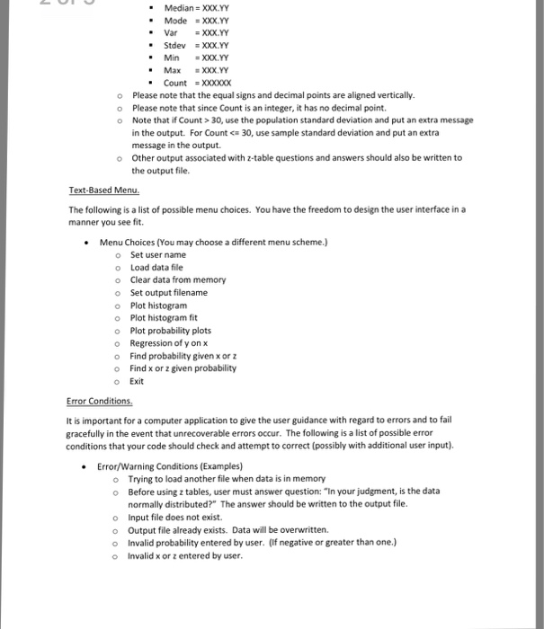 MATLAB-based, menu-driven application to aid in the istical analysis of numerical data.