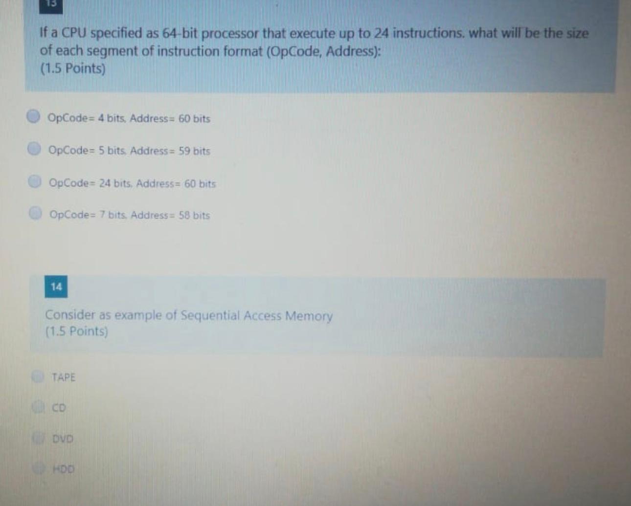  Computer organization 15 If a CPU specified as 64-bit processor that