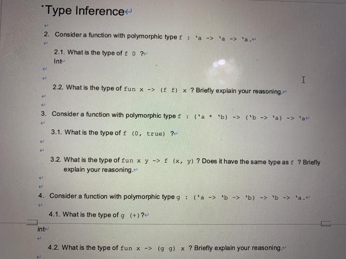 please simply answer these questions in ocaml language, not C,java! just briefly