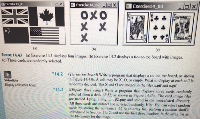  Programming exercise 14.3 (a) Exercise 14.1 displays four images. (b) Exercise