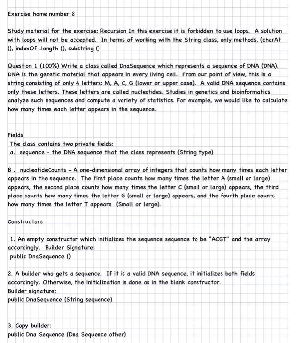 using java please Exercise home number 8 Study material for the exercise: