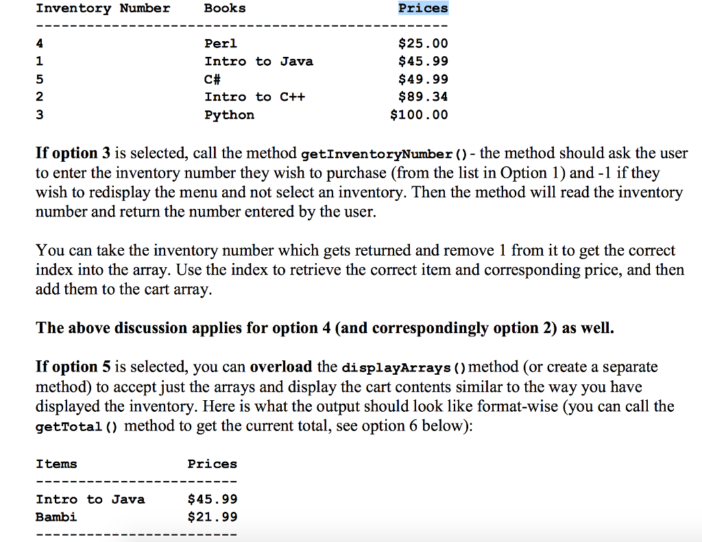 for books and dvds will be stored in two separate string arrays