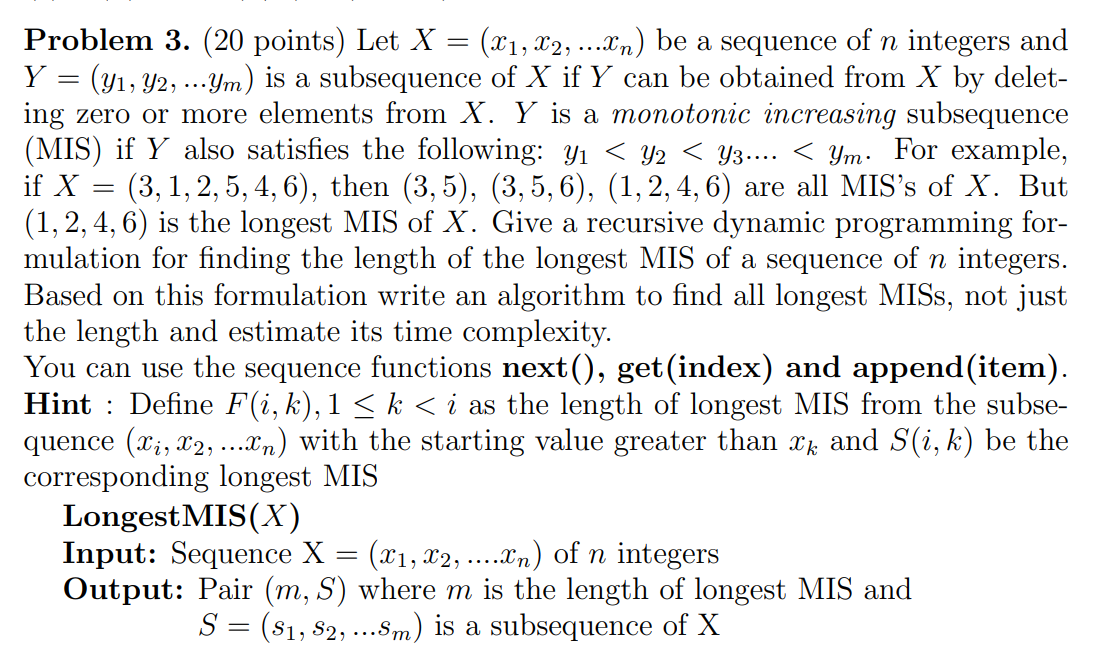 Problem 3. (20 points) Let X = (X1, X2, ...Xn) be