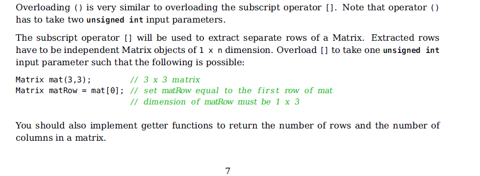 implementation. Class defined is: No makefile necessary The Header file: #ifndef MATRIX_H