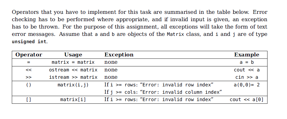 #define MATRIX_H #include using namespace std; class Matrix { public: Matrix(unsigned r,