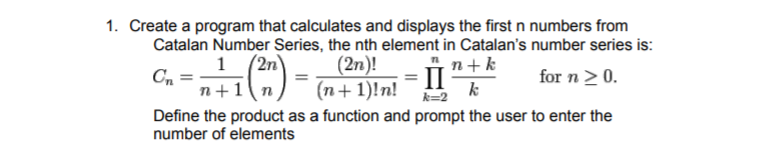  This is in C 1. Create a program that calculates and