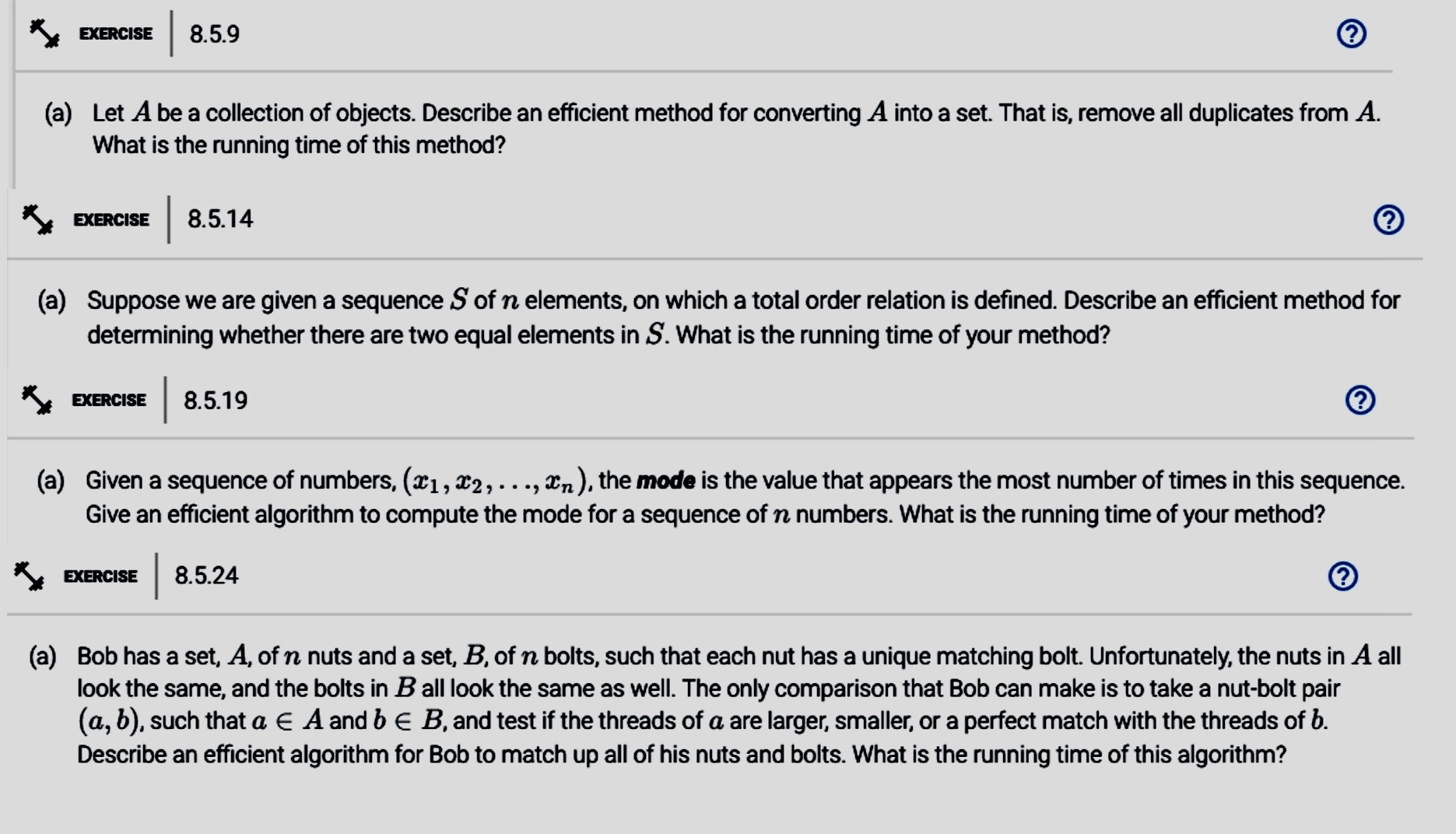  EXERCISE 8.5.9 (a) Let A be a collection of objects. Describe