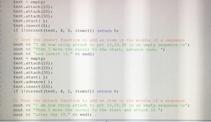 attach(const value type& entry) void remove current) Move all files to the