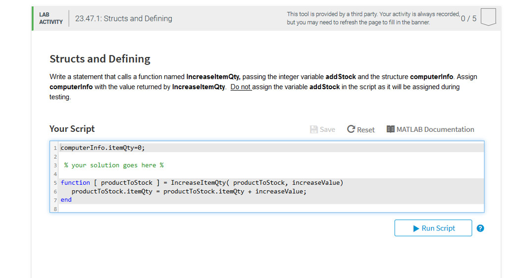 Matlab Question LeVry 23.47.1: Structs and Defining This tool is provided by