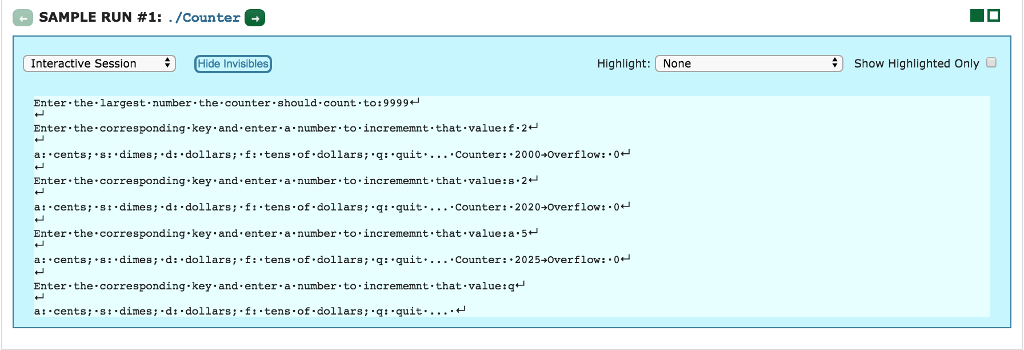 C++ Implement a class called Counter that simulates the functionality of a