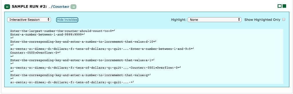 handheld counter with a four-digit display. The Counter should have 4 digits,