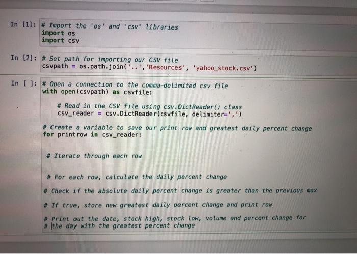 How do i execute the code below exactly as stated in python?