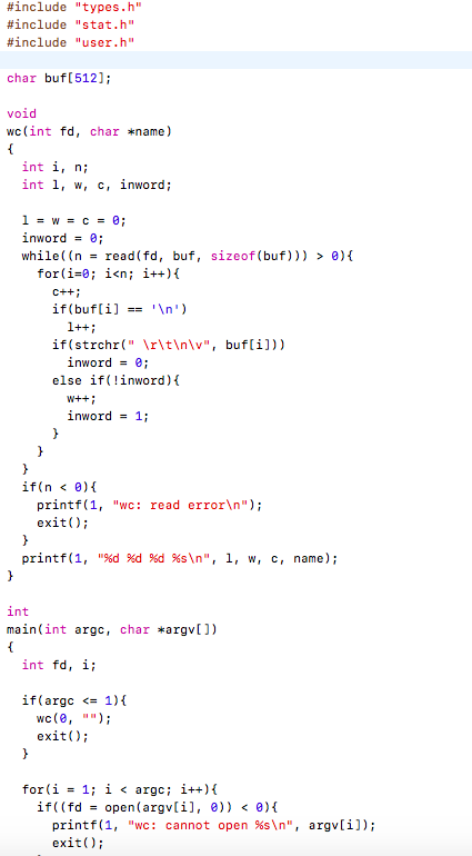 Create a program in C using Xv6 O.S. where: 1. The program