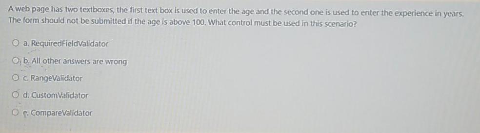  A web page has two textboxes, the first text box is