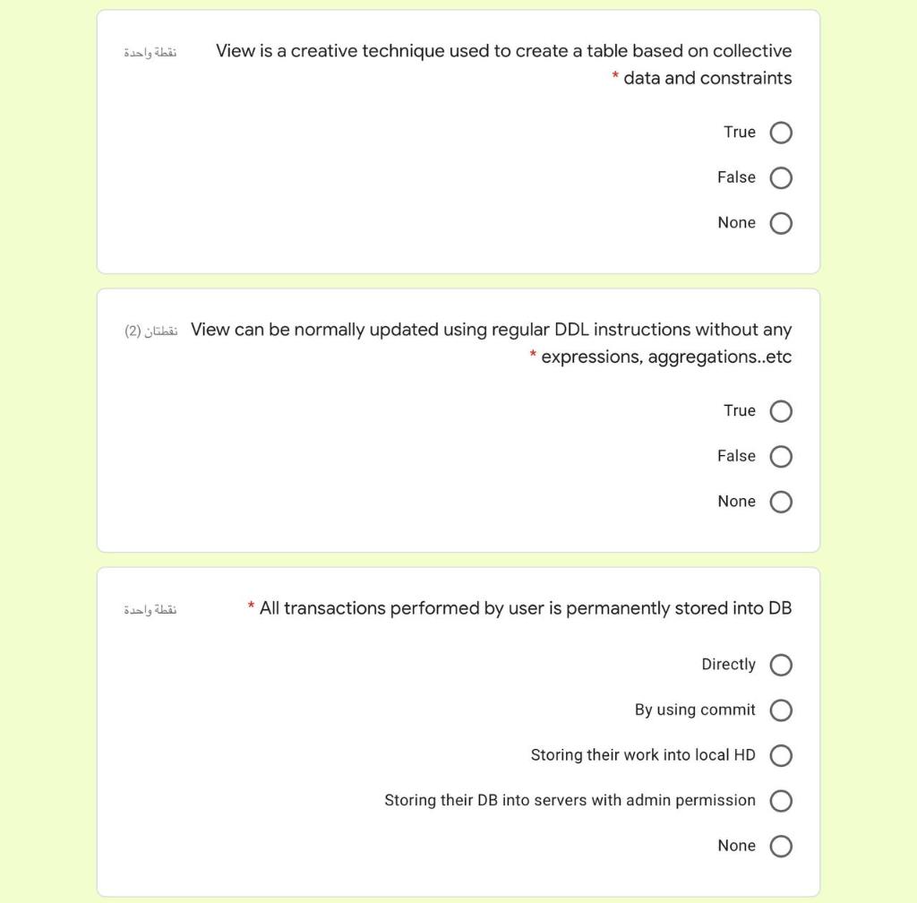  View is a creative technique used to create a table based