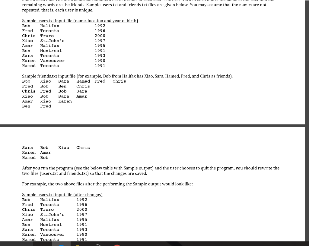 class discussed in the lectures, and make necessary modifications to these classes.