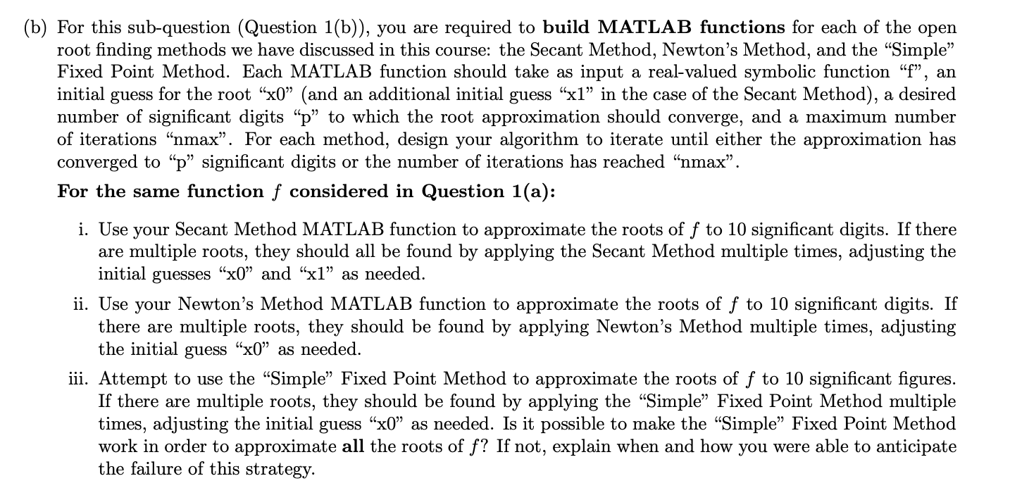  f(x)=e10-50x+10-51-10-1x-1.(b) For this sub-question (Question 1(b)), you are required to build
