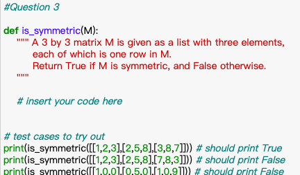 a list with three elements, each of which is one row in