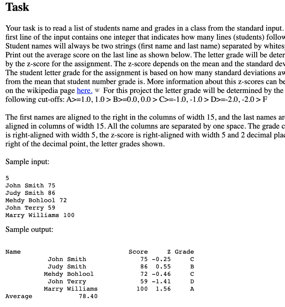 In java Task a Your task is to read a list of