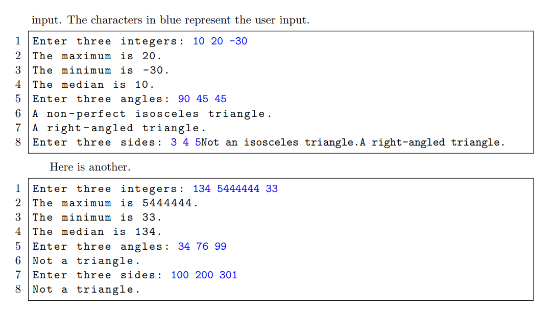 this lab is to write a program ThreeNumbers for checking various conditions