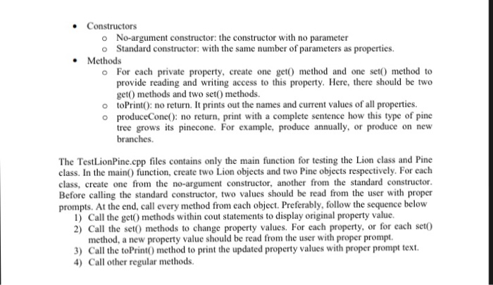 Lion class and a Pine class. This lab practices the legacy code