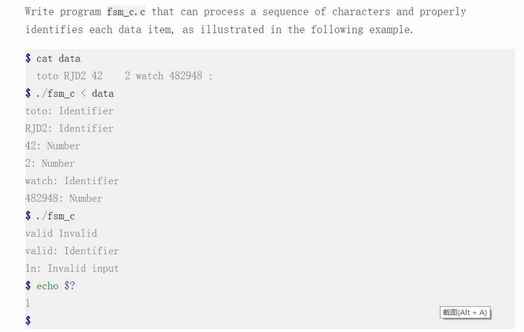 basic C language ? Maybe not the complete code, but some hint