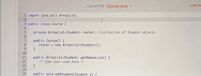 of 3.5 or higher. Given classes: - Class LabProgram contains the main