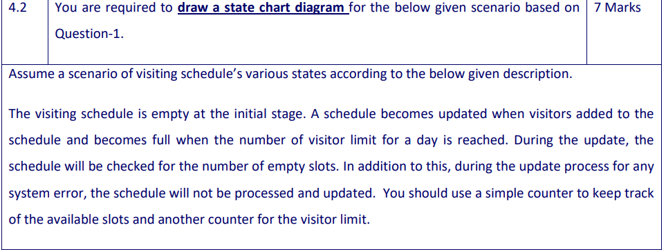 scenario below outlines the problem domain. This description is not complete, but