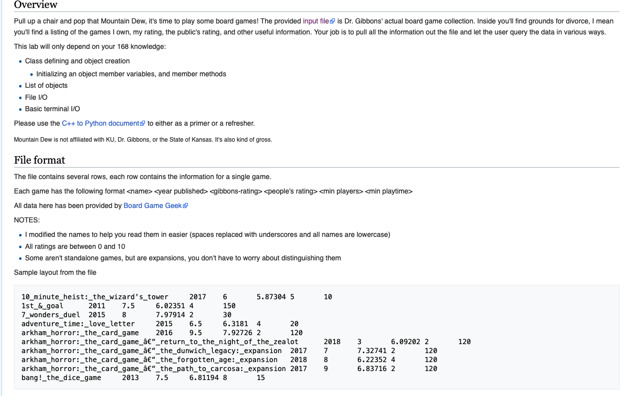  IN PYTHON PLEASE! Overview Pull up a chair and pop that