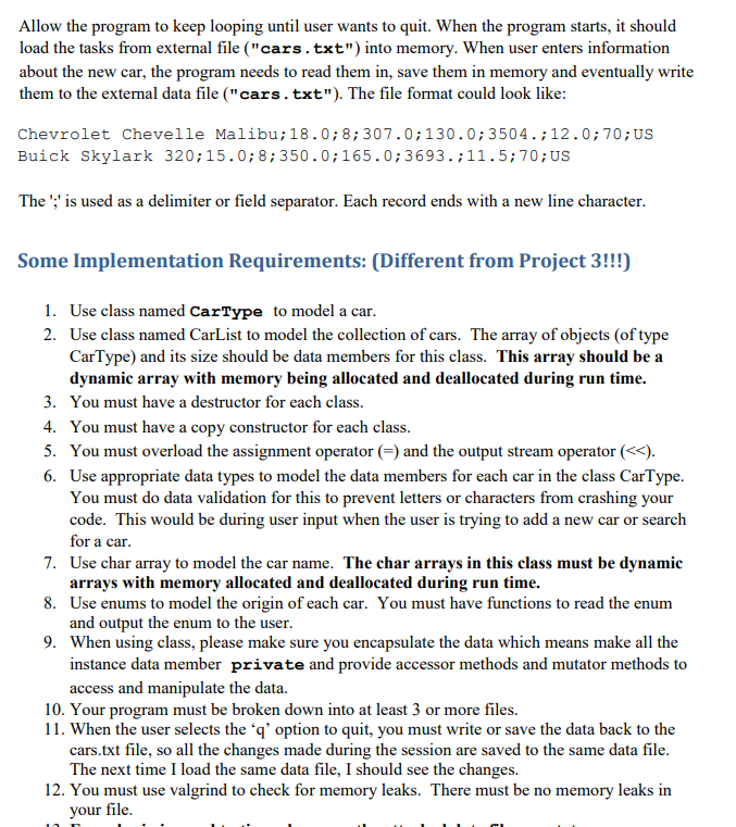 OOP-Data Encapsulation Use dynamic arrays for all data members in both classes