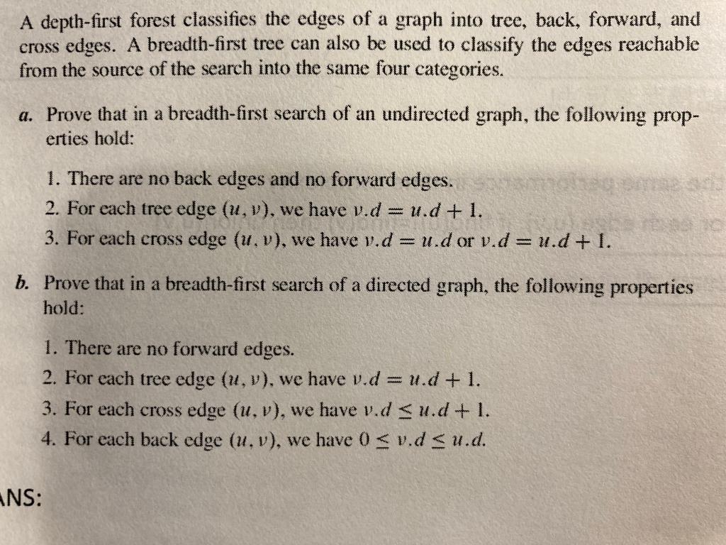 Could you explain with example graphs? Thank you A depth-first forest classifies