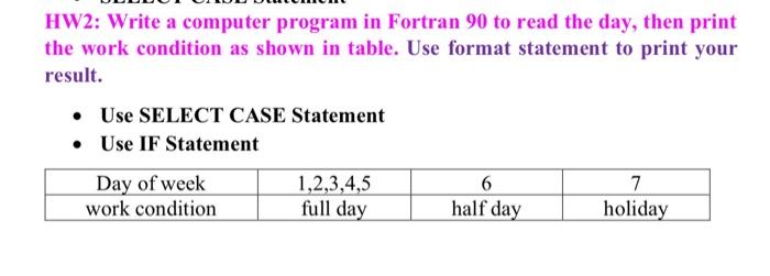 computer programming HW2: Write a computer program in Fortran 90 to read