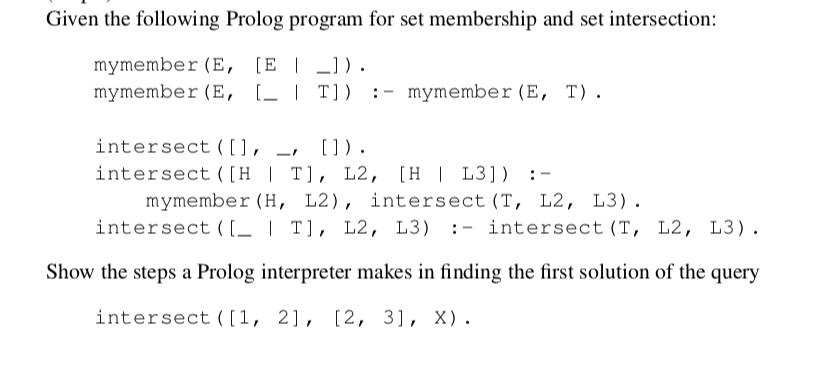  please explain how to do this problem Given the following Prolog