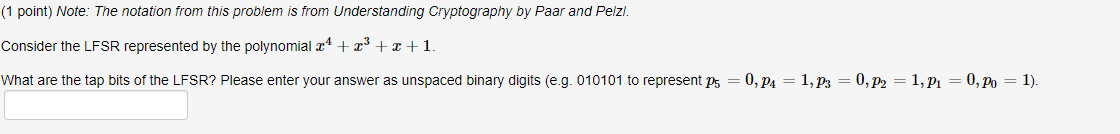  PLEASE ANSWER ASAP!!! (1 point) Note: The notation from this problem