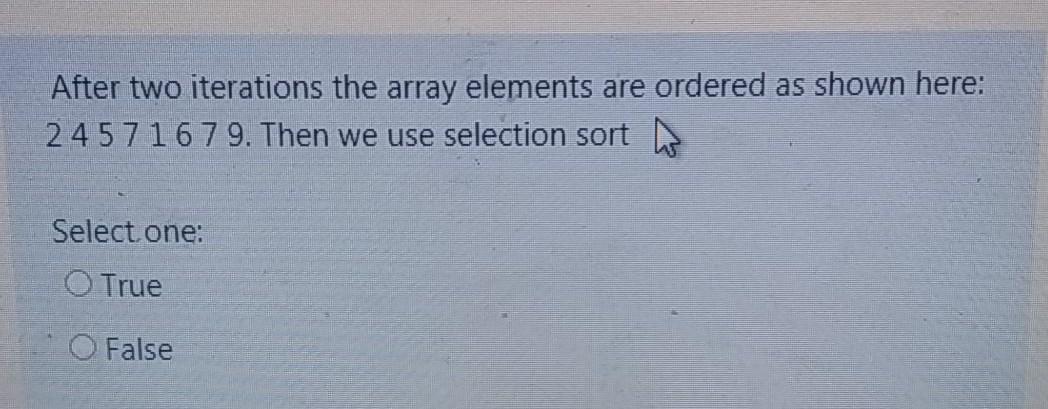 15 }; After the second iteration of the quick sort the array
