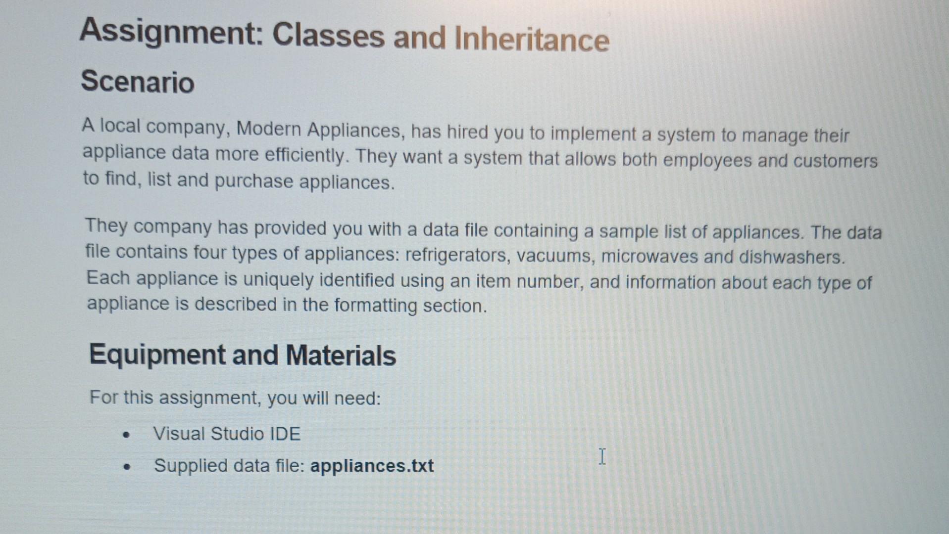  assignment classes and inheritance Assignment: Classes and Inheritance Scenario A local