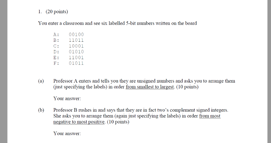 Computer Architecture & Assembly Language: Please show your work or leave notes