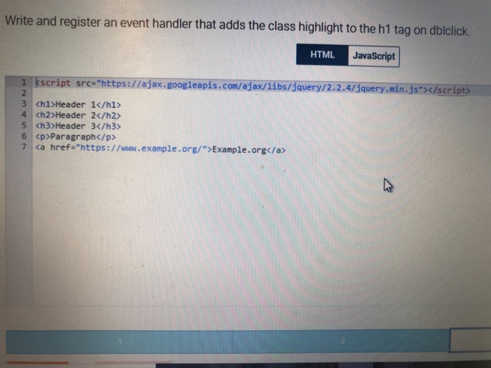  Write and register an event handler that adds the class highlight