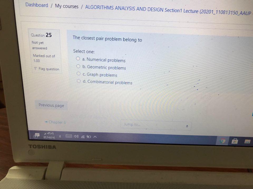 Dashboard / My courses / ALGORITHMS ANALYSIS AND DESIGN Section 1
