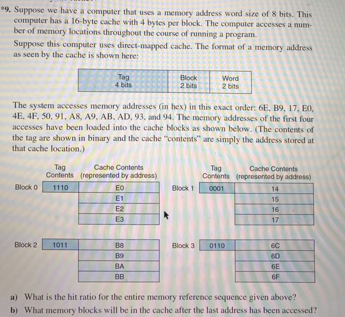  Suppose we have a computer that uses a memory address word