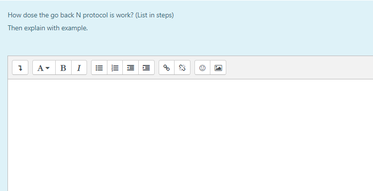  How dose the go back N protocol is work? (List in