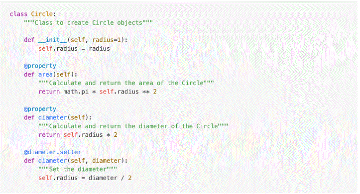 shown below. (b) - make the radius a property and add an