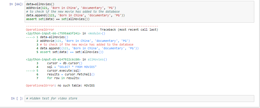 picture Question: Video Store [2 points] Recall the movie database example given