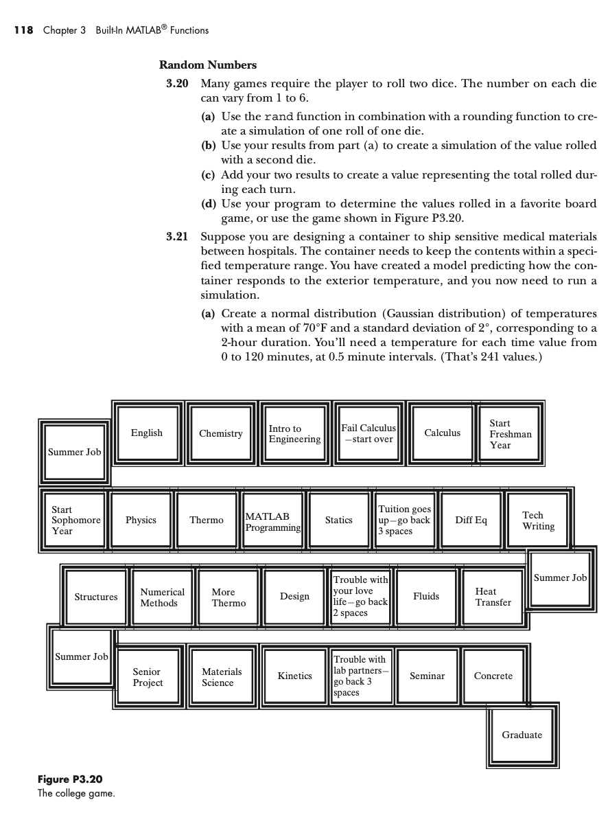  Please help solving problem (3.20) and include script (code) for MATLAB.