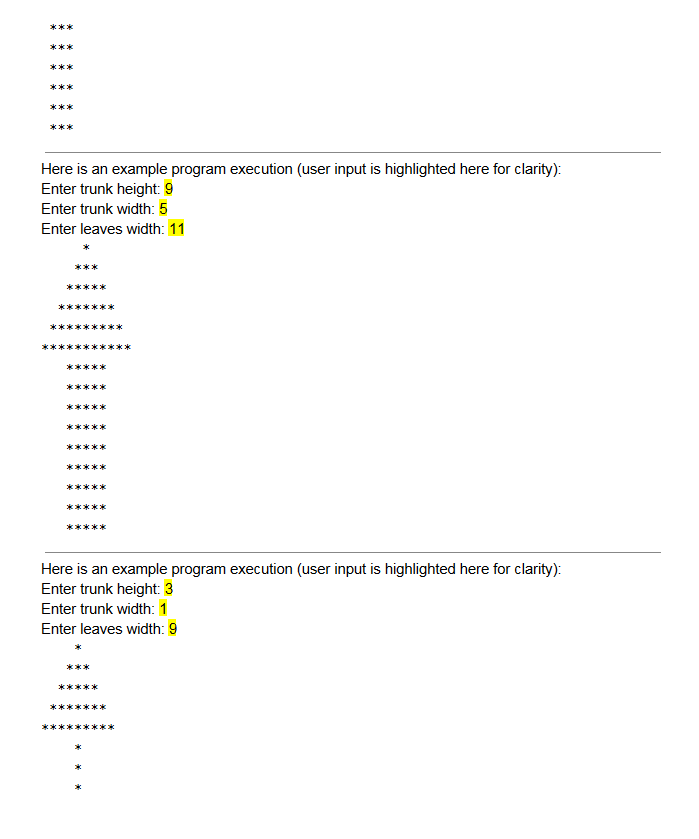 a tree based on user specifications. The starter program draws a tree,