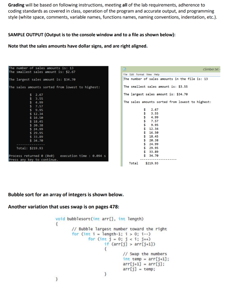 programs Create a multi-file program that reads in a series of sales