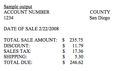the keyboard the account number, the date of sale (month, day, and