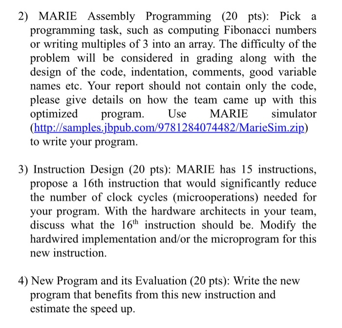  Computer architecture questions using Marie simulator. on number 2 do the